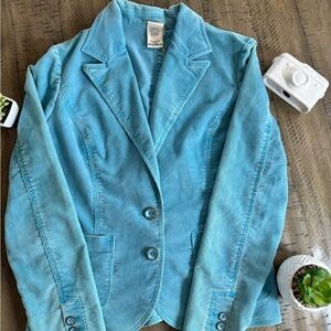 Vintage retro  Faded Glory Blue Corduroy Blazer Classic Tailored Fit